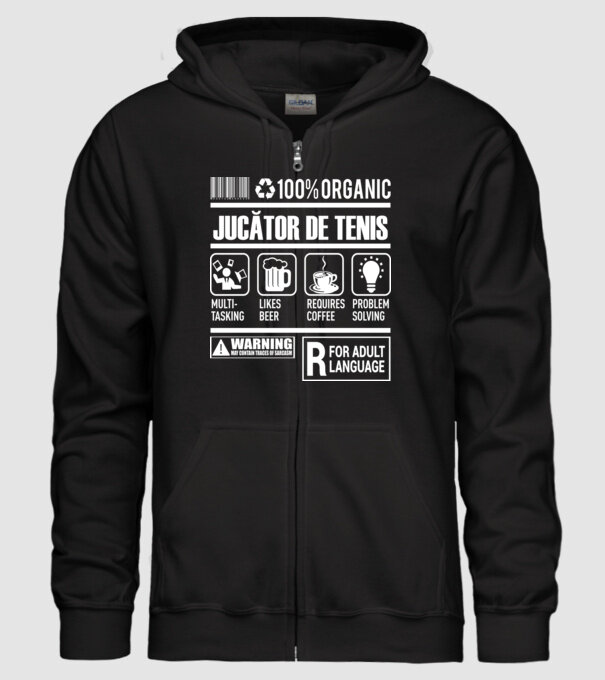 JUCĂTOR DE TENIS model negru pe tricou