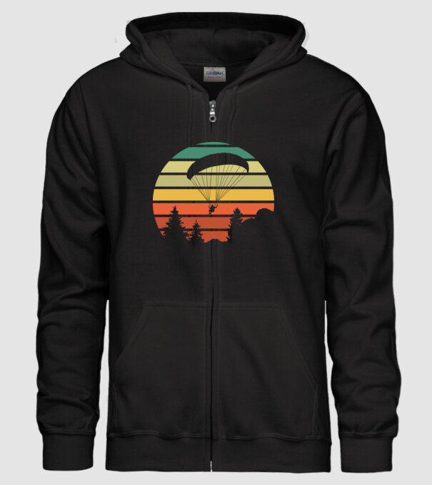 paraglide model negru pe tricou