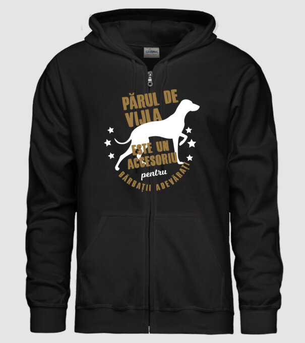 părul de vijla este un accesoriu pentru bărbații adevărați model negru pe tricou