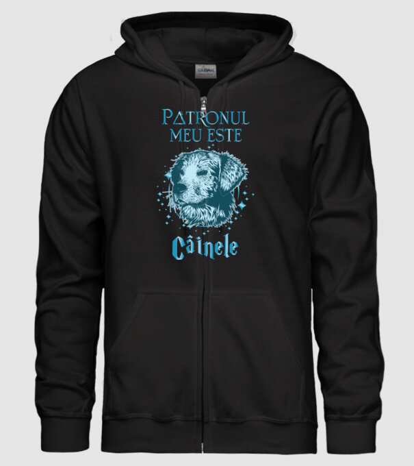 Patronul meu este CÂINELE model negru pe tricou
