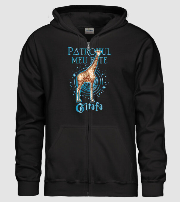 Patronul meu este GIRAFA model negru pe tricou