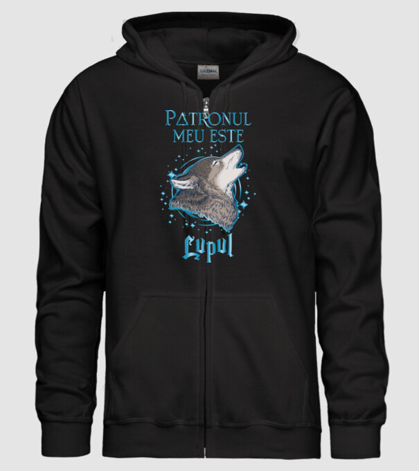 Patronul meu este LUPUL model negru pe tricou