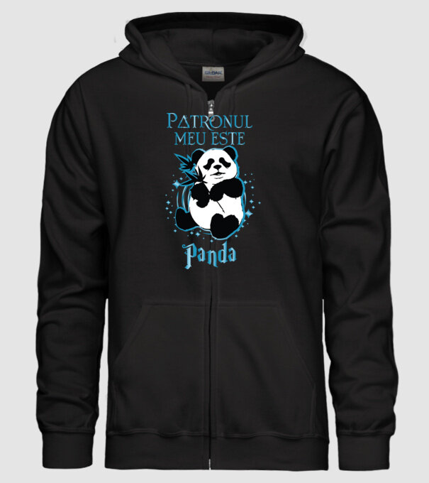 Patronul meu este PANDA model negru pe tricou