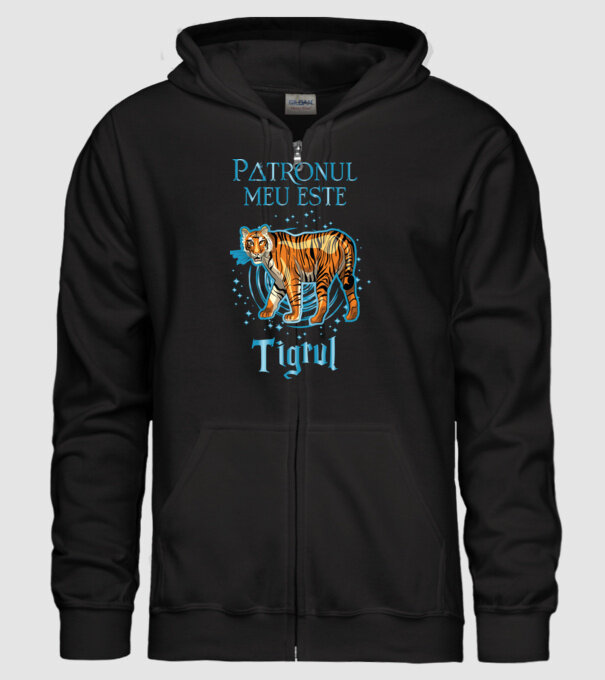 Patronul meu este TIGRUL model negru pe tricou