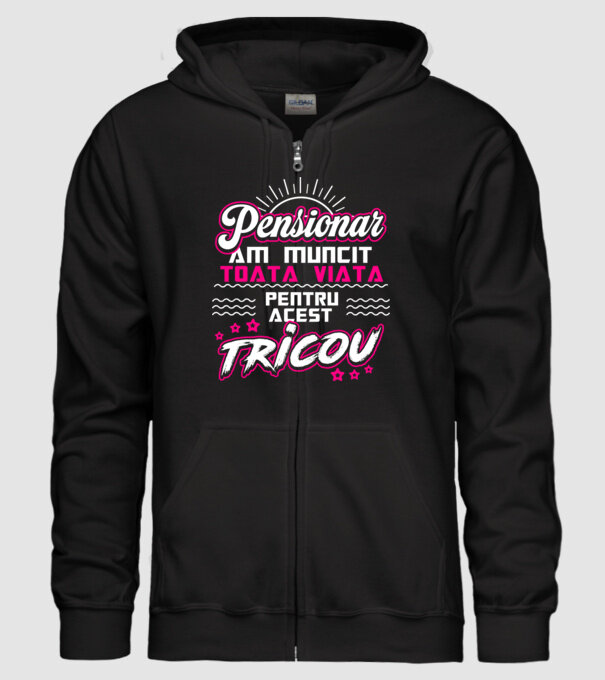 Pensionar - am muncit toată viața pentru acest tricou model negru pe tricou