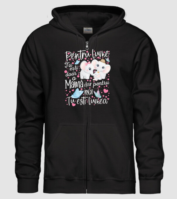 Pentru lume ești doar o Mamă dar pentru NOI TU ești lumea model negru pe tricou