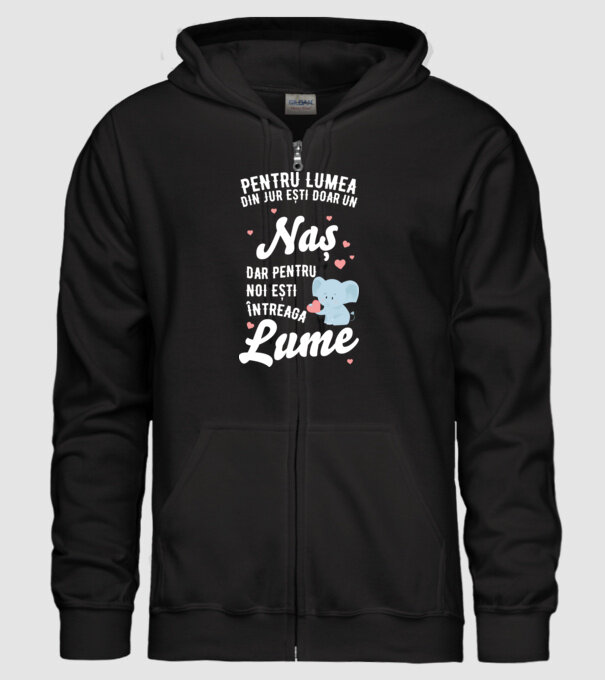Pentru lumea din jur ești doar o naș, dar pentru noi ești întreaga lume 01 (2) model negru pe tricou