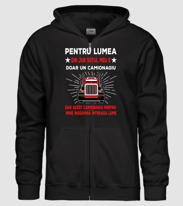 Pentru lumea din jur soțul meu e doar un camionagiu, dar acest camionagiu pentru mine înseamnă întreaga lume model negru pe tricou