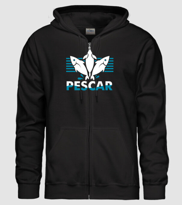 Pescar original model negru pe tricou