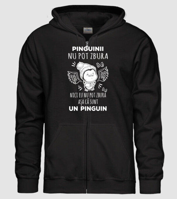 pinguinii nu pot zbura, nici eu nu pot zbura, așa că sunt un pinguin model negru pe tricou