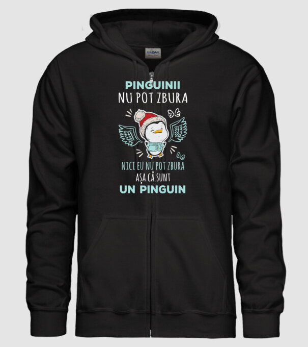 pinguinii nu pot zbura, nici eu nu pot zbura, așa că sunt un pinguin model negru pe tricou