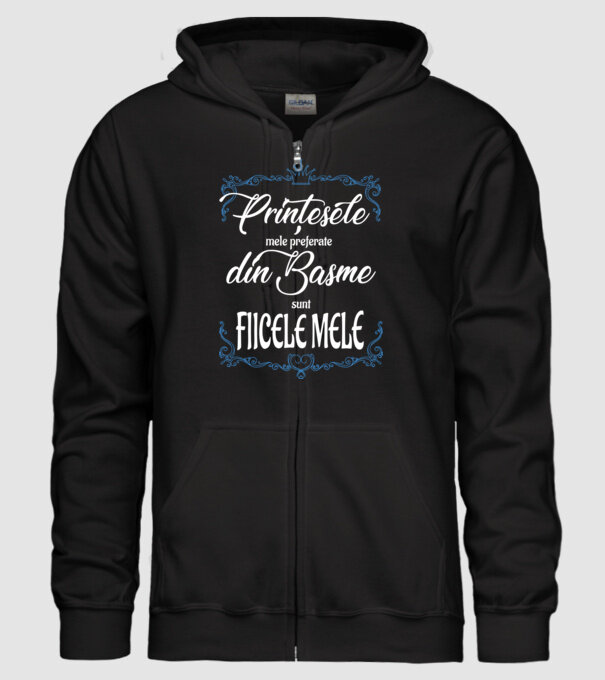 PINȚESELE mele preferate din basme sunt FIICELE MELE model negru pe tricou