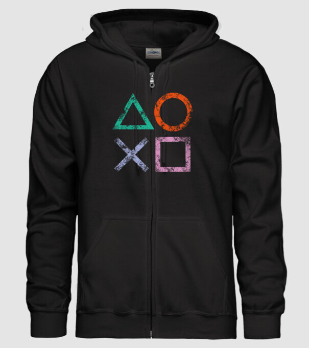 PlayStation icon model negru pe tricou