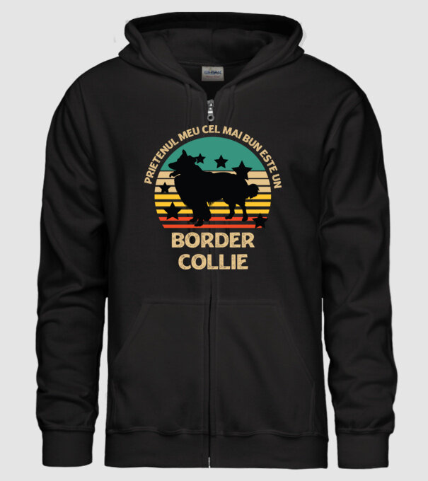 Prietenul meu cel mai bun este un border collie model negru pe tricou