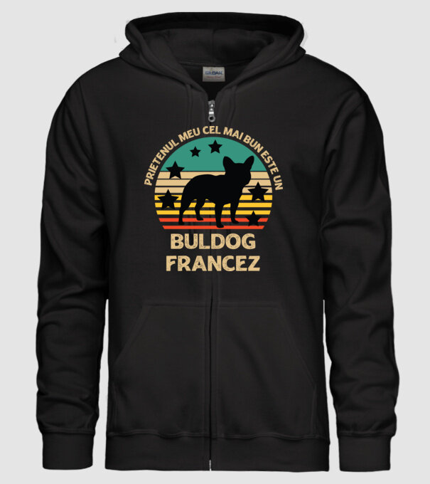 Prietenul meu cel mai bun este un buldog francez model negru pe tricou