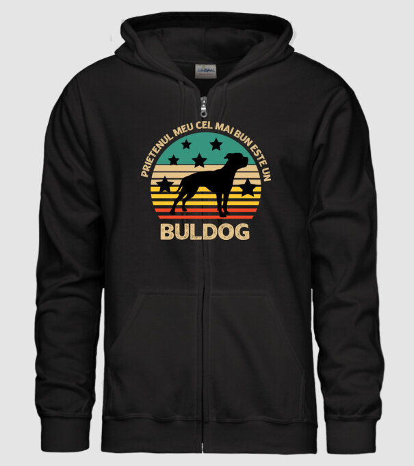 Prietenul meu cel mai bun este un buldog model negru pe tricou