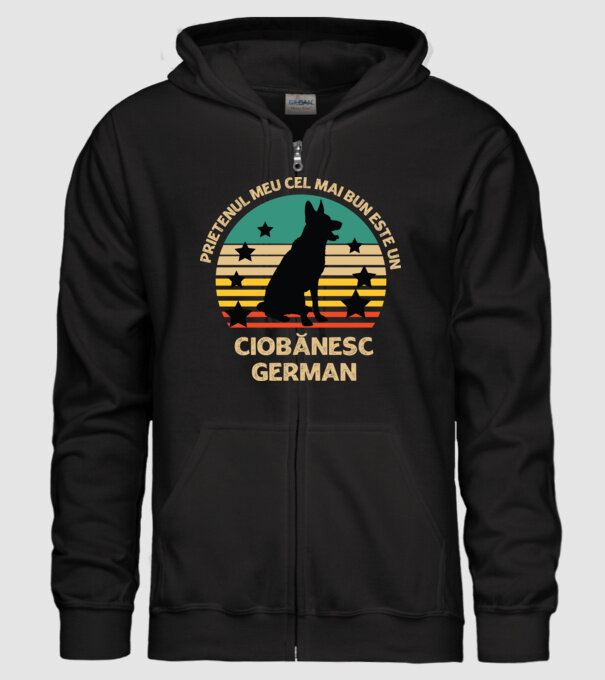 Prietenul meu cel mai bun este un ciobănesc german model negru pe tricou