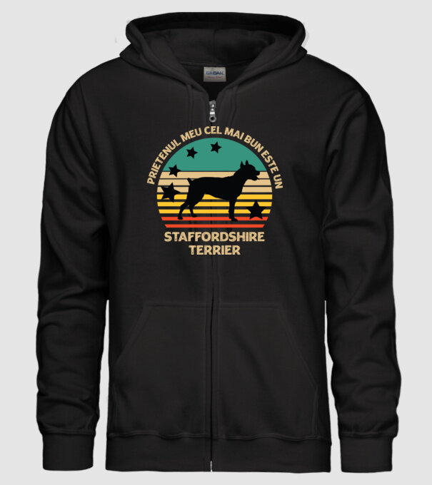 Prietenul meu cel mai bun este un staffi model negru pe tricou