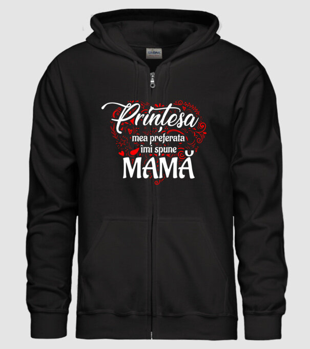 Prințesa mea de basm îmi spune mamă model negru pe tricou