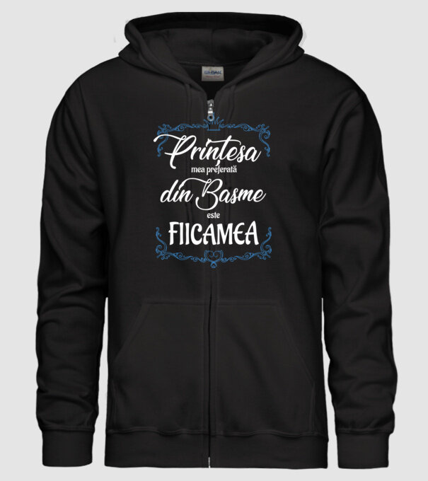 Prințesa mea preferată din basme este fiica mea model negru pe tricou