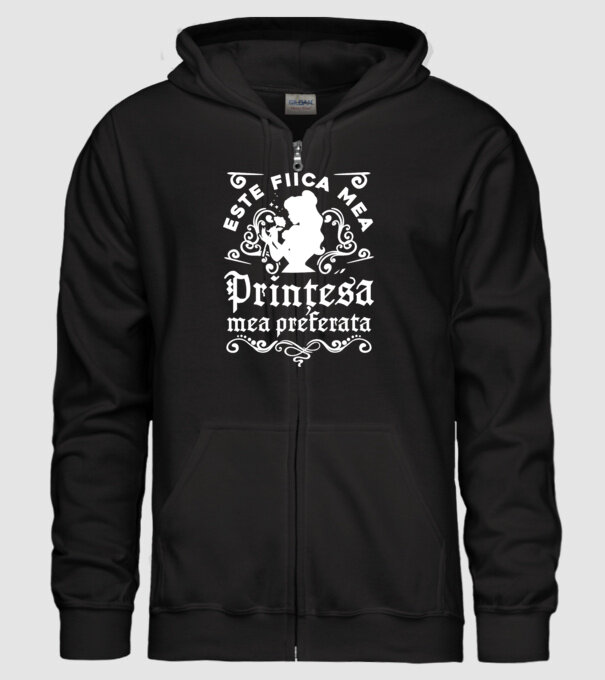 Prințesa mea preferată este fiica mea! model negru pe tricou