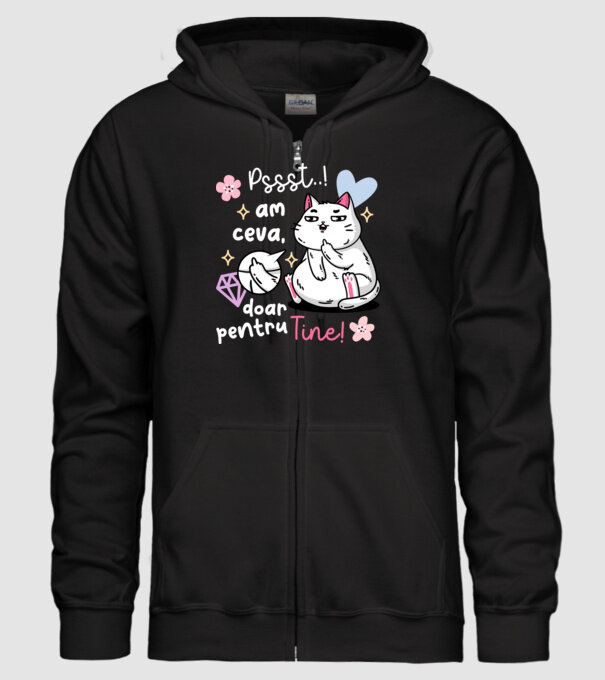 Pssst, am ceva doar pentru tine! model negru pe tricou