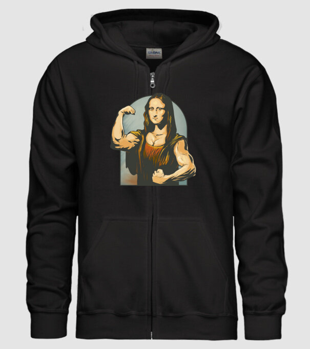 Pumped Mona model negru pe tricou