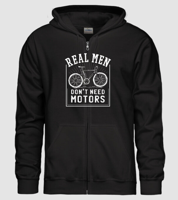 real man dont need motors model negru pe tricou