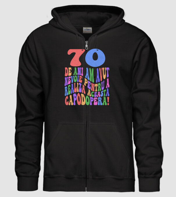 Realiza această capodoperă 70 model negru pe tricou