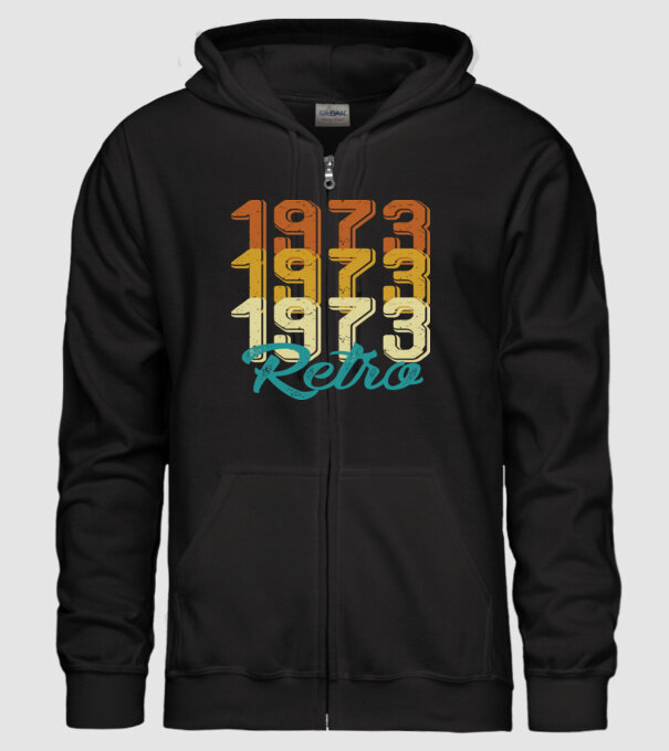 Retro 1973 model negru pe tricou
