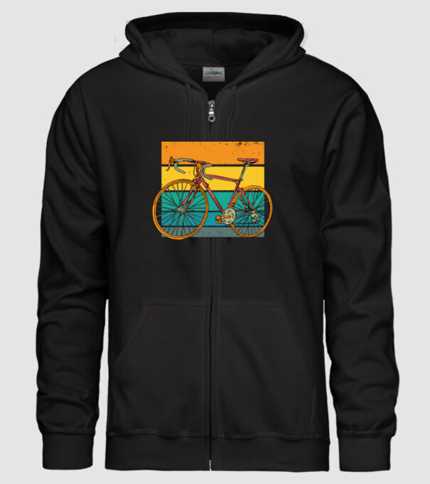 Retro bike model negru pe tricou