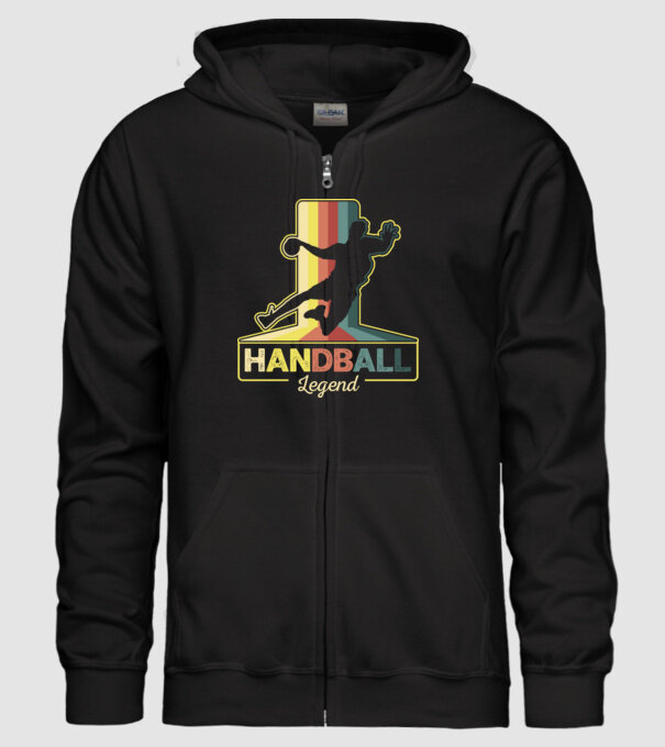Retro Handball legend model negru pe tricou