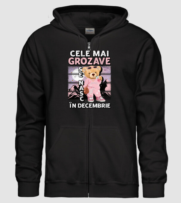 RETRO teddy fetişcană DECEMBRIE model negru pe tricou