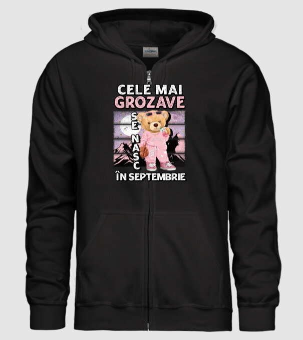 RETRO teddy fetişcană SEPTEMBRIE model negru pe tricou