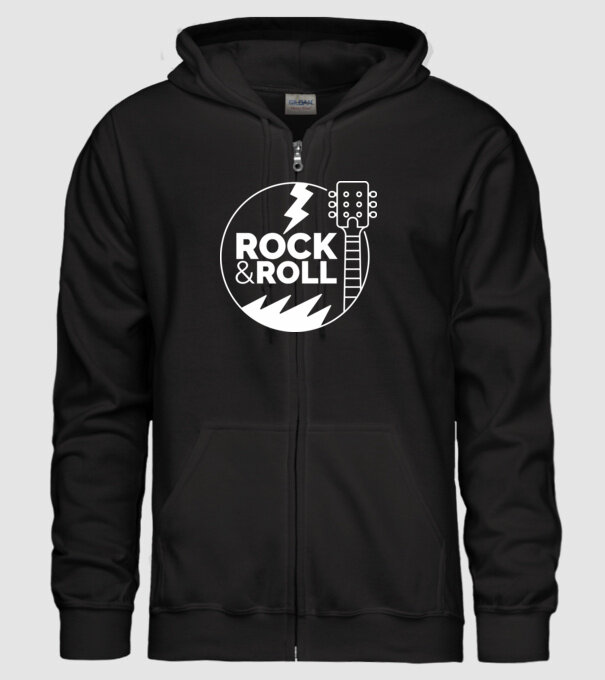 Rock n roll model negru pe tricou