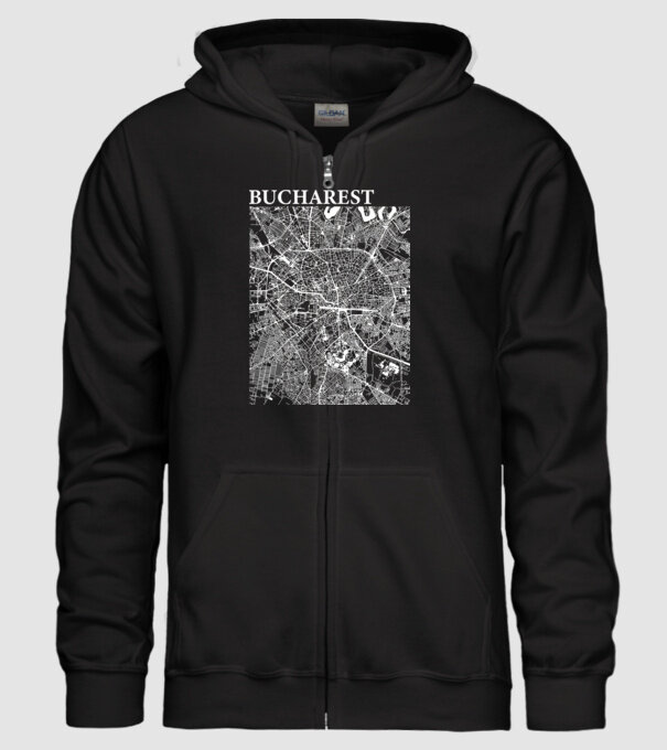 România Bucharest map model negru pe tricou