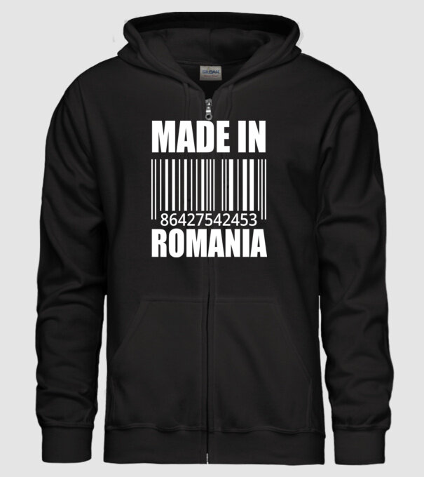România made in model negru pe tricou