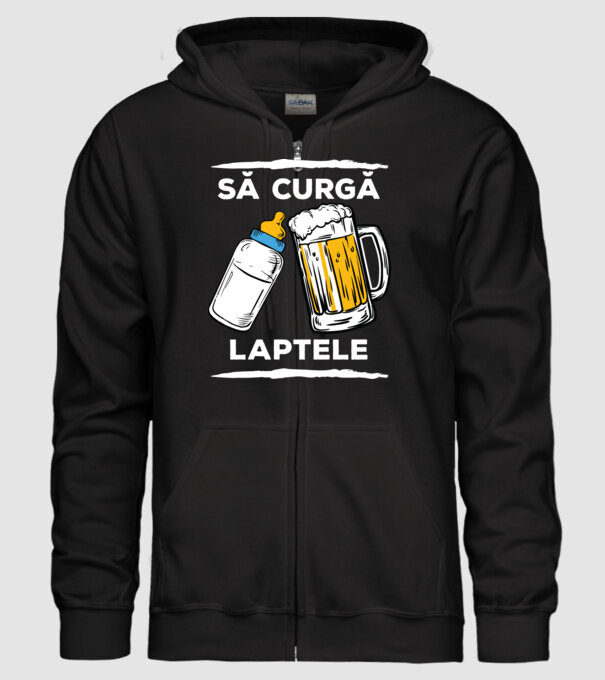 să curgă laptele! model negru pe tricou