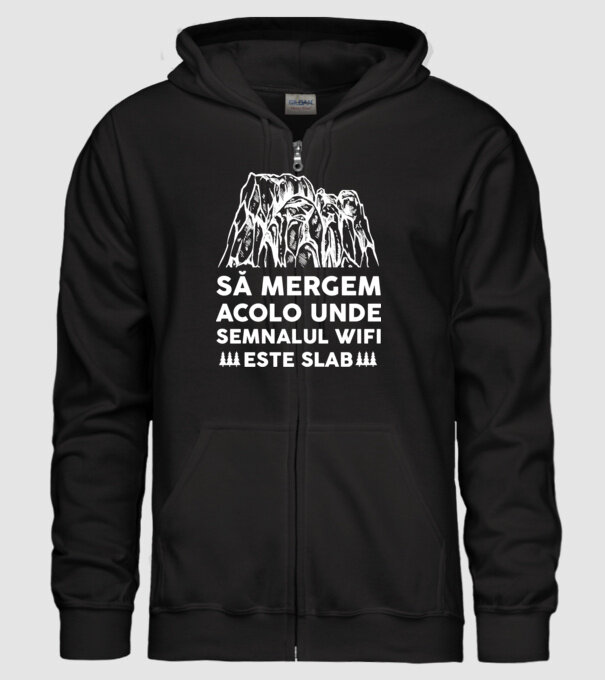 să mergem acolo unde semnalul wifi este slab model negru pe tricou