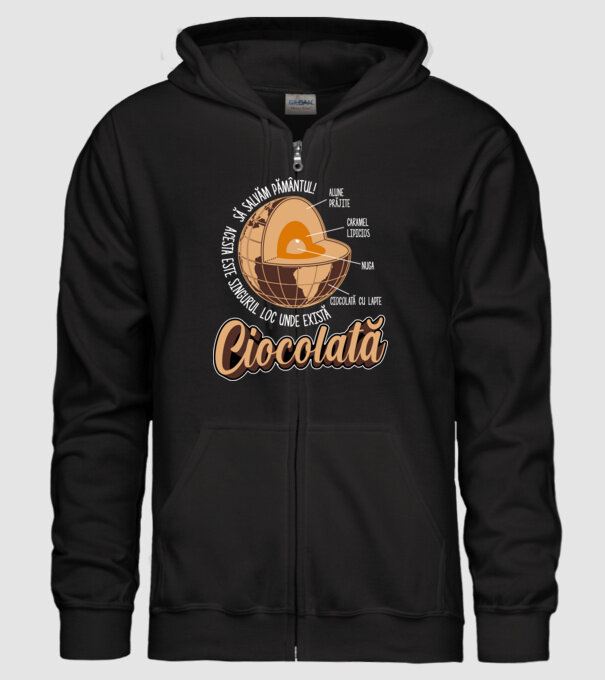 să salvăm Pământul! acesta este singurul loc unde există ciocolată - alune prăjite, caramel lipicios, nuga, ciocolată cu lapte model negru pe tricou