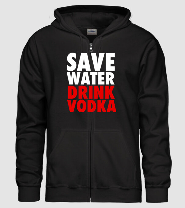 SAVE WATER DRINK VODKA model negru pe tricou