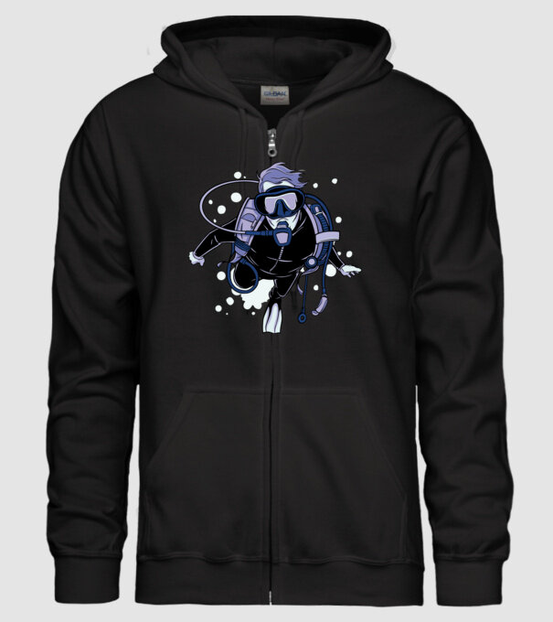 Scuba driver model negru pe tricou