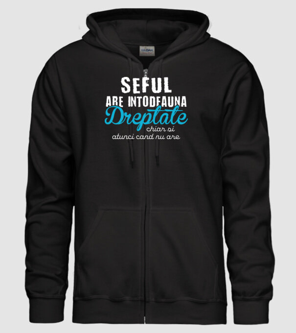 Seful are intodeauna dreptate model negru pe tricou