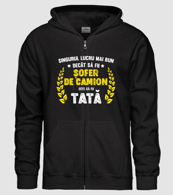 Singurul lucru mai bun decât să fii șofer de camion este să fii tată model negru pe tricou