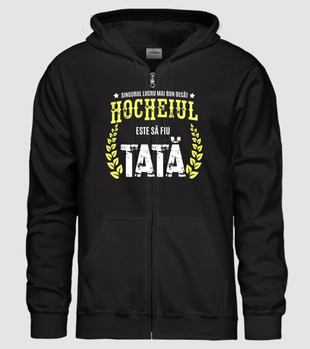 Singurul lucru mai bun decât hocheiul este să fiu tată model negru pe tricou