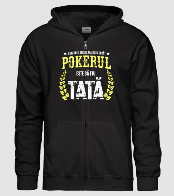 Singurul lucru mai bun decât pokerul este să fiu tată model negru pe tricou