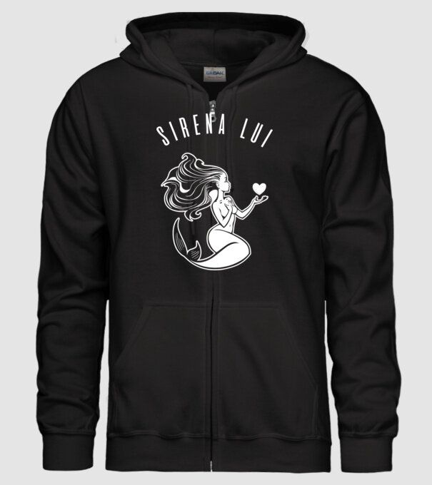 Sirena lui model negru pe tricou