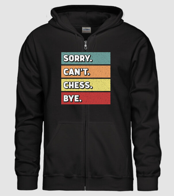 Sorry Cant Chess Bye model negru pe tricou