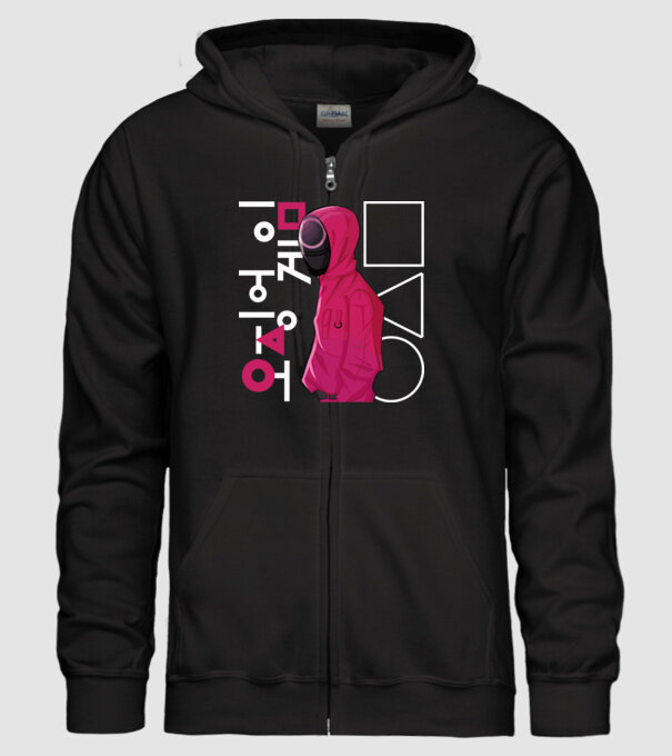 squd game guard model negru pe tricou