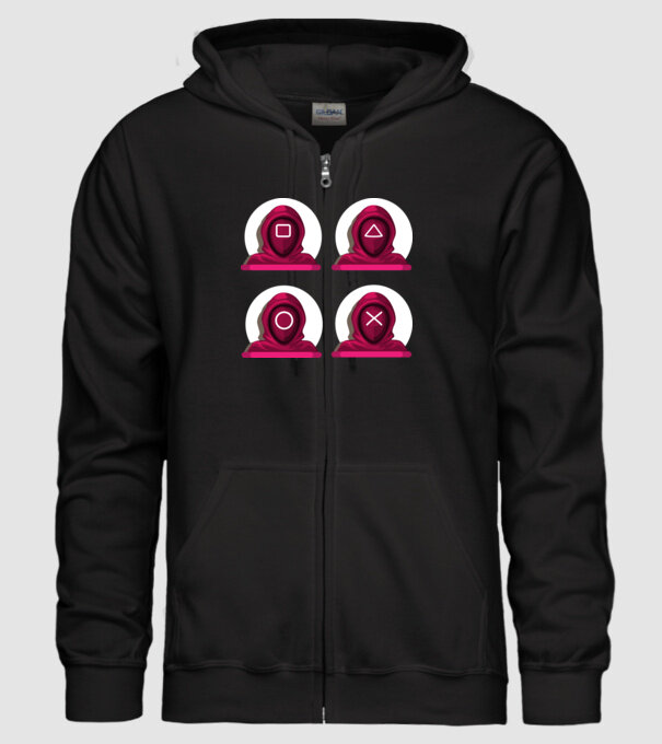 squid game characters model negru pe tricou